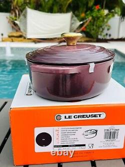 Le Creuset RARE Fig 3.5qt Oval Cast Iron Dutch Oven 3.4L/27cm