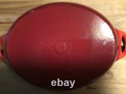 Le Creuset Rare Red Cast Iron Oval Karahi #29 Pot