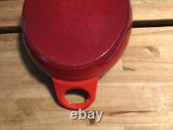 Le Creuset Rare Red Cast Iron Oval Karahi #29 Pot