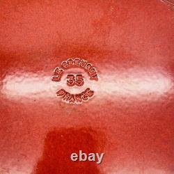 Le Creuset Red Enameled Cast Iron Signature Oval Dutch Oven NO 35 9.5 Qt