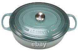 Le Creuset Sea Salt Enameled No 35 Cast Iron Oval Roaster Excel Condition