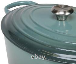 Le Creuset Sea Salt Enameled No 35 Cast Iron Oval Roaster Excel Condition