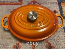 Le Creuset Shallow Casserole Oval 21cm Marronnier Cast Iron