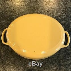Le Creuset Shallow Wide Enameled Cast Iron Oval Dutch Oven Yellow