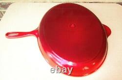 Le Creuset Signature Cast Iron 15.75 Cherry Red Iron Handle Oval Skillet