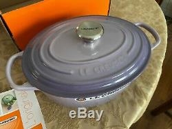 Le Creuset Signature Cast Iron 2.75 Quart Oval Dutch Oven Blue Bell Purple NEW