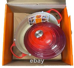 Le Creuset Signature Cast Iron 6.75 Quart Oval Dutch Oven, Cerise Red NEW