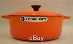 Le Creuset Signature Enameled Cast Iron 5 Quart Oval French Oven, Flame Orange