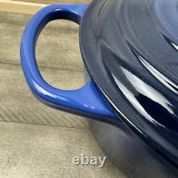 Le Creuset Signature Enameled Cast Iron Oval Dutch Oven 6 3/4 qt. Lapis Scuffed