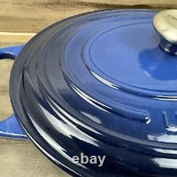 Le Creuset Signature Enameled Cast Iron Oval Dutch Oven 6 3/4 qt. Lapis Scuffed