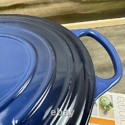 Le Creuset Signature Enameled Cast Iron Oval Dutch Oven 6 3/4 qt. Lapis Scuffed