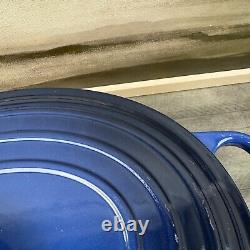 Le Creuset Signature Enameled Cast Iron Oval Dutch Oven 6 3/4 qt. Lapis Scuffed