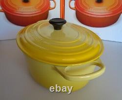 Le Creuset Soleil Yellow Enameled Oval Cast Iron Dutch Oven 8 Qt New Open Box