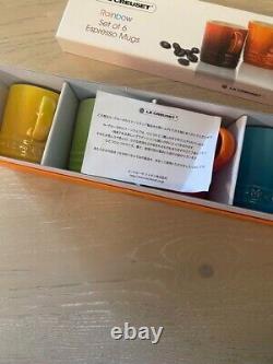 Le Creuset Stoneware Rainbow Espresso Mug Set of 6 Colorful From Japan F/S New