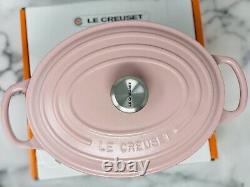 Le Creuset Sugar Pink Matte 3.5QT Signature Oval Dutch Oven Cast Iron Rare NIB