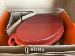 Le Creuset Very Rare 28cm 4 3/4 Qt. Oval Dutch Oven with Grill Pan Lid Cerise New