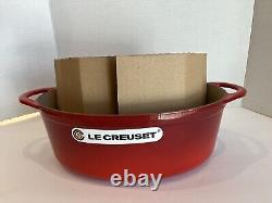 Le Creuset Very Rare 28cm 4 3/4 Qt. Oval Dutch Oven with Grill Pan Lid Cerise New