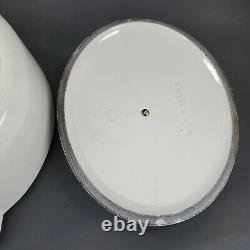 Le Creuset White Dutch Oven Oval Cast Iron Roaster #25 3.5 Quart Made In France