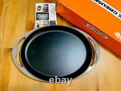 Le Creuset cast iron oval grill 12 1/4 flint oyster new with box