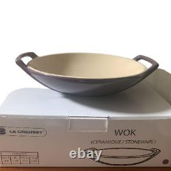 Le Creuset mini wok cassis 20cm Ceramic Stoneware Pan original Kitcken withbox NE