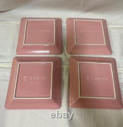Le Creuset square plates, 16cm, vermilion color, set of 4, unused