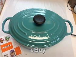 Le creuset oval caserole/dutch oven with lid TURQUOISE