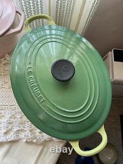 Le creuset vintage oval green pot cast iron 25