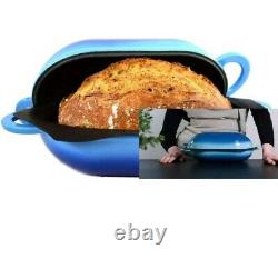 LoafNest Incredibly Easy Artisan Bread Cast Iron Dutch Blue Gradient