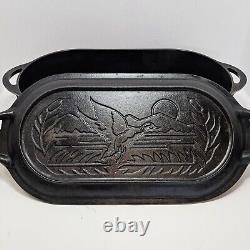 Lodge 20.5 Oval Dutch Oven Wildlife Series Ducks Deep Dish Fryer Vintage Rare