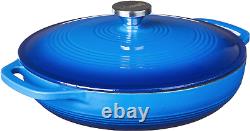 Lodge 3.6 Quart Enameled Cast Iron Oval Casserole With Lid Dual Handles Oven