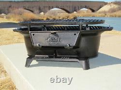 Lodge Sportsman Cast Iron Grill BBQ Outdoors Hibachi withCover (All parts!)