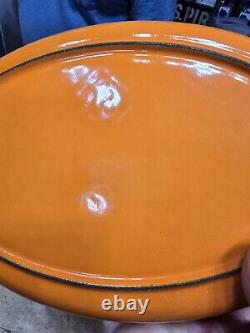 Lot Of 2 LE Creuset VINTAGE Oval Bakers Flame Orange Yellow Au Gratin Cast Iron