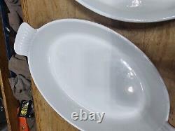 Lot Of 2 LE Creuset VINTAGE Oval Bakers Flame Orange Yellow Au Gratin Cast Iron