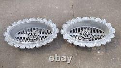 Lot of 2 Oval Cast Iron Aluminum Victorian Foundation Vents Pair Free Shipping