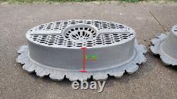 Lot of 2 Oval Cast Iron Aluminum Victorian Foundation Vents Pair Free Shipping