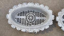 Lot of 2 Oval Cast Iron Aluminum Victorian Foundation Vents Pair Free Shipping