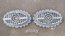 Lot of 2 Oval Cast Iron Aluminum Victorian Foundation Vents Pair Free Shipping