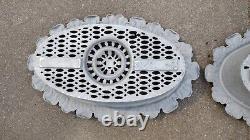 Lot of 2 Oval Cast Iron Aluminum Victorian Foundation Vents Pair Free Shipping