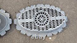 Lot of 2 Oval Cast Iron Aluminum Victorian Foundation Vents Pair Free Shipping