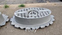 Lot of 2 Oval Cast Iron Aluminum Victorian Foundation Vents Pair Free Shipping