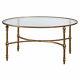Luxe Oval Gold Iron Glass Coffee Table Contemporary Minimalist Metal Classic