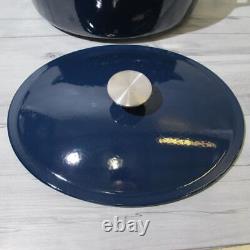Made In Cookware Oval Enameled Cast Iron Dutch Oven 7.5 QT Harbour Blue Used