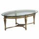 Magnussen Galloway Antique Oval Cocktail Table with Glass Top