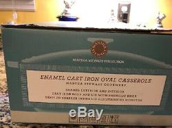 Martha Stewart 7 Quart Red Enamel Cast Iron Dutch Oven Oval Casserole Pot NEW