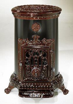 NEW French 7kw Godin 3726 Stove Cast Iron Wood Burner Coal multifuel Oval Brown