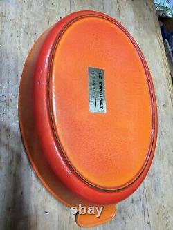 NEW! LE Creuset VINTAGE, Flame Orange, Au Gratin, Oval Baker Enamel Cast Iron