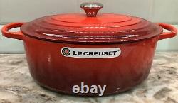 NEW Le Creuset Red Cerise Classic Signature Oval Casserole Dutch Oven 8 Qt. #33