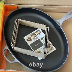 NEW RARE FLINT OYSTER Le Creuset Iron Large OVAL Skillet 15.75 # 40 Pan