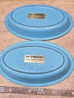 NEW! SET Of 2 LE Creuset VINTAGE, BLUE Au Gratin Oval Bakers Enamel Cast Iron