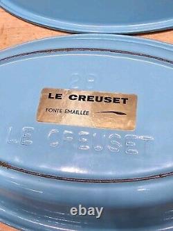 NEW! SET Of 2 LE Creuset VINTAGE, BLUE Au Gratin Oval Bakers Enamel Cast Iron